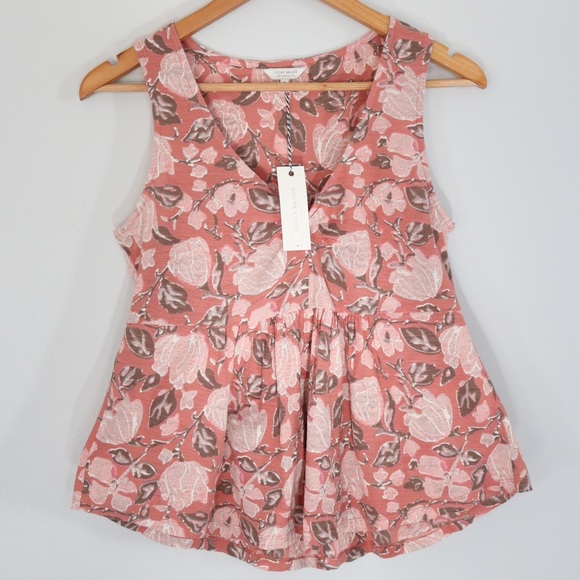 Lucky Brand knot front peplum cotton top - Picture 3 of 5